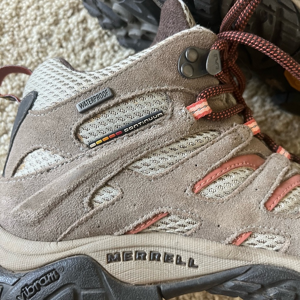 Merrell Taupe and Coral Waterproof Boots